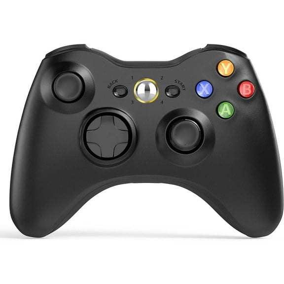 Wireless Controller Compatible with Xbox 360 2.4GHZ Gamepad Joystick Wireless Controller Compatible with Xbox 360 and PC Windows 7,8,10,11 with Receiver (Black)