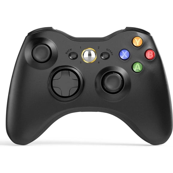 Wireless Controller Compatible with Xbox 360 2.4GHZ Gamepad Joystick Wireless Controller Compatible with Xbox 360 and PC Windows 7,8,10,11 with Receiver - Black
