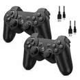 thumbnail image 1 of ERFKJE Wireless Controller Compatible with P3/PC,Replacement Wireless Gamepad Joystick with Charging Cable,2 Pack,Black, 1 of 7