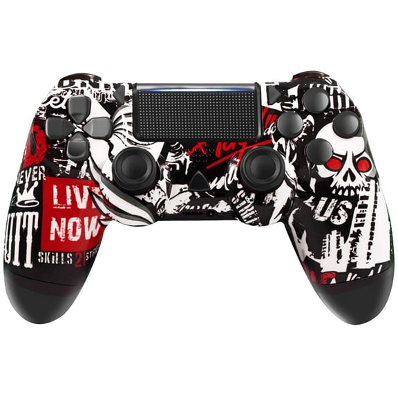 Wireless Controller Compatible with P4/Slim/Por/PC, for P4 Game Controller with Dual Vibration, 6-Axis Gyro