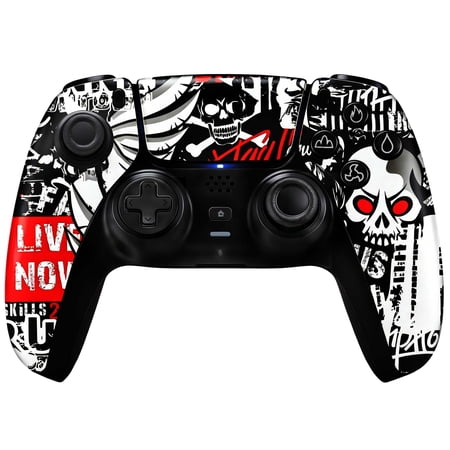 Wireless Controller Compatible with P5/P5 Pro/P5 Slim/PC,with 1500mAh Battery,Dual Vibration,6-Axis Motion Control,Speaker,3.5mm Audio Jack (Skull)