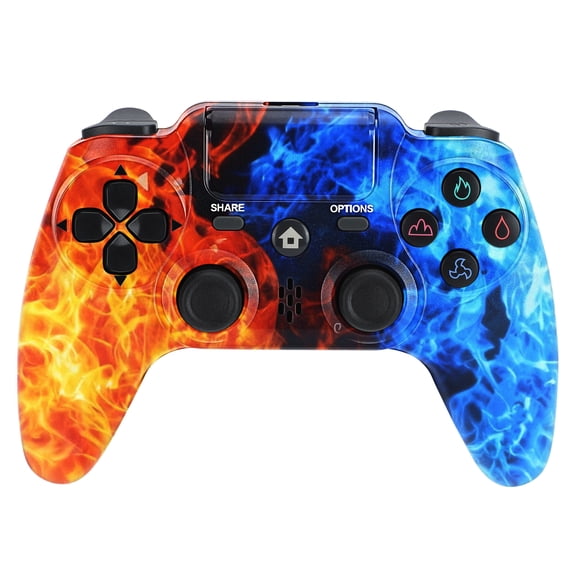 Wireless Controller Compatible with P4/P4 Slim/P4 Pro/Windows PC, Ice&Fire