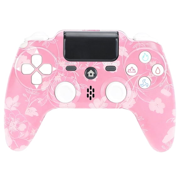 Wireless Controller Compatible with P4/P4 Slim/P4 Pro/Windows PC, Pink Cherry