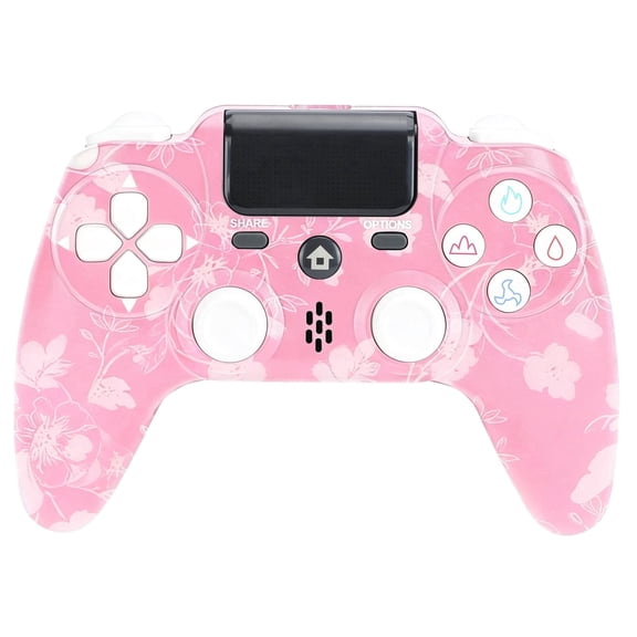 Wireless Controller Compatible with P4/P4 Slim/P4 Pro/Windows PC, Pink Cherry