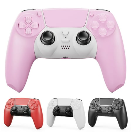 Wireless Controller Dual Vibration Game Joystick Compatible with PS4/ Slim/ Pro Console (PINK)