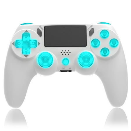 Wireless Controller Dual Vibration Game Joystick Controller for PS4/Slim/Pro Console ( White)