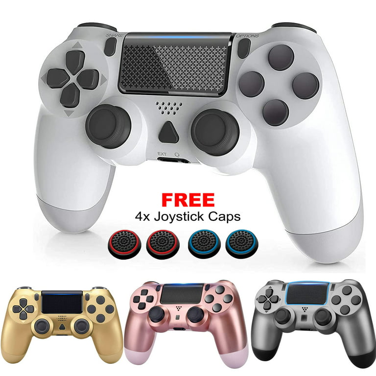 Wireless Controller Dual Vibration Game Joystick Controller for  PS4/Slim/Pro Console (white)