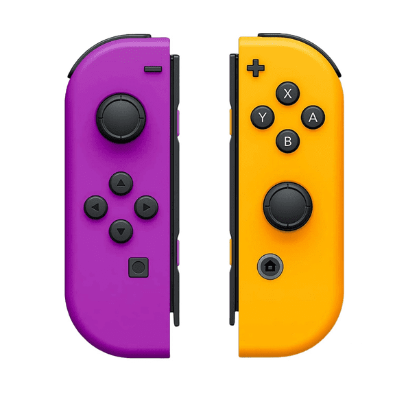 Wireless Controller Joypad for Switch Gamepad (L/R) Dual Vibration/Motion Control/Wake-up Function -Purple/Yellow