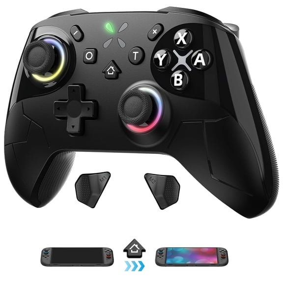 Wireless Controller for Nintendo Switch 2/1/OLED Hall Effect Joystick P-Controller with 12 RGB/Programming/Motion Control/Gyro Axis/Turbo/Vibration/Screenshot/Wake up