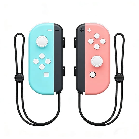 Wireless Controller for Nintendo Switch with Wrist Strap,Left and Right Joypad Controllers Compatible with Switch/OLED/Lite,Support Dual Vibration/6-Axis Gyro/Motion Control/Wake-up(Macaron)