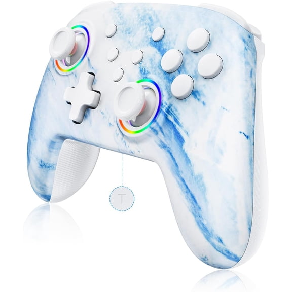 Wireless Controller (No Deadzone) for 2 and , Extra Controllers Controllers, Bluetooth Controller, Turbo LED Lit (White & Blue)