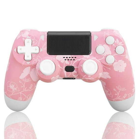 Wireless Controller for P4, Remote Gamepad Compatible with P-4/P-4 Slim/P-4 Pro, Supports Dual Vibration and 6-Axis Gyro Motion Control ( Pink Cherry Blossom)