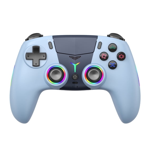 Wireless Controller for P5, Bluetooth Gamepad with Programmable Back Buttons, RGB Lighting, Built-in Mic, Dual Vibration, Touchpad, Compatible with P5 / PC / Android / iOS / MAC / Steam Deck, Blue