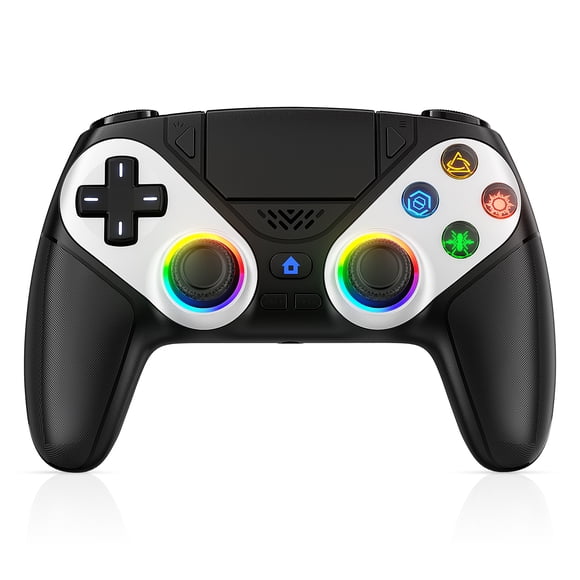 Wireless Controller for P5, RGB Gamepad Compatible with P5 Pro/Slim/PC, Dual Vibration, Macro/Turbo Function, 3.5mm Audio Jack, 6-Axis Motion Controller Gamepad-Black