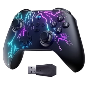 Wireless Controller for PC/Mobile Android/Switch/IOS,Gaming PC Controllers with 2.4Ghz Dual Hall Joystick,Hall Trigger,6-Axis Gyroscope,RGB Lighting,Double Vibration and Turbo