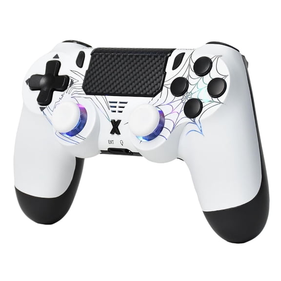 Wireless Controller for P-4,Wireless Game Controller for P-4/Pro/Slim Console, with Dual Vibration/6-Axis Gyro Sensor/Audio Function compatible for PC Platform (White)