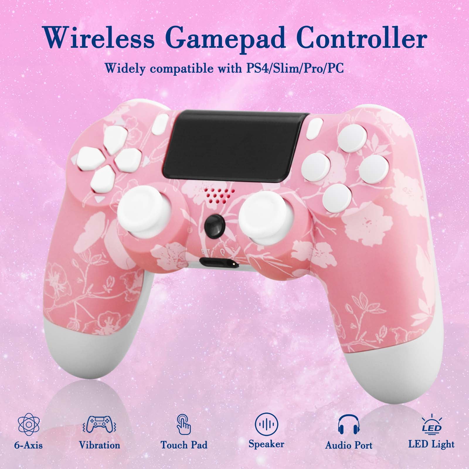 Wireless Controller for PS4, Remote Gamepad Compatible with Playstation 4/PS4 Slim/PS4 Pro