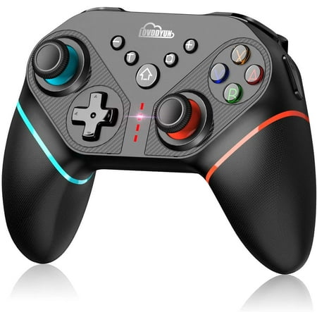 Wireless Controller for Switch/Switch Lite, Pro Controller with LED Backlight Button, Gamepad Supports Macro Programming, one-Key Wake-up, Turbo,Double Vibration,Gyroscope Axis
