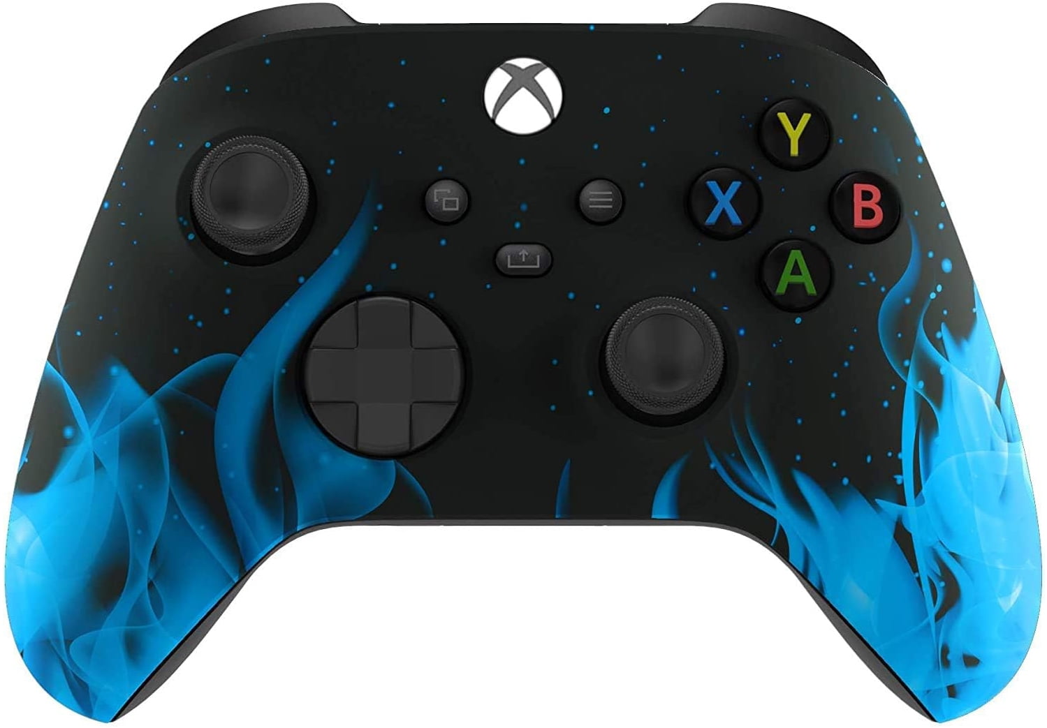 Custom Controllerzz Wireless Controller for Microsoft Xbox Series X/S & Xbox One - Custom Soft Touch Feel - Custom Xbox Series X/S Controller (X/S Blue Flame)