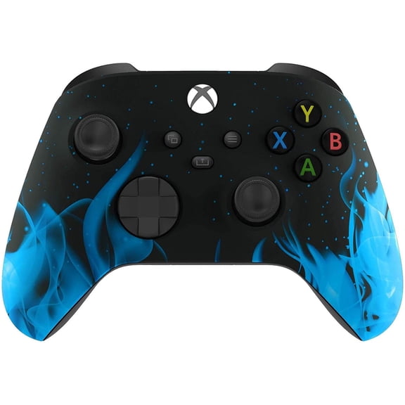 Custom Controllerzz Wireless Controller for Microsoft Xbox Series X/S & Xbox One - Custom Soft Touch Feel - Custom Xbox Series X/S Controller (X/S Blue Flame)