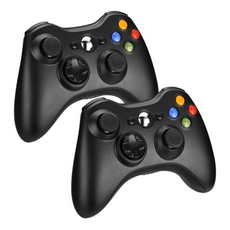 Wireless Controller for Microsoft Xbox 360 Game System Gamepad 2 Pack Black