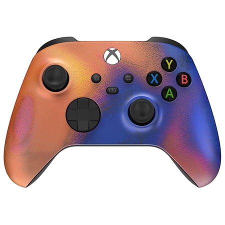 Wireless Controller for Microsoft Xbox Series X/S & Xbox One - Custom Soft Touch Feel - Custom Series X/S Controller (X/S Orange & Blue Swirl)