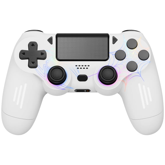 Wireless Controller for P-4, Gaming Controller for P-4/Slim/Pro/PC with RGB Light/6-Axis Motion Sensor