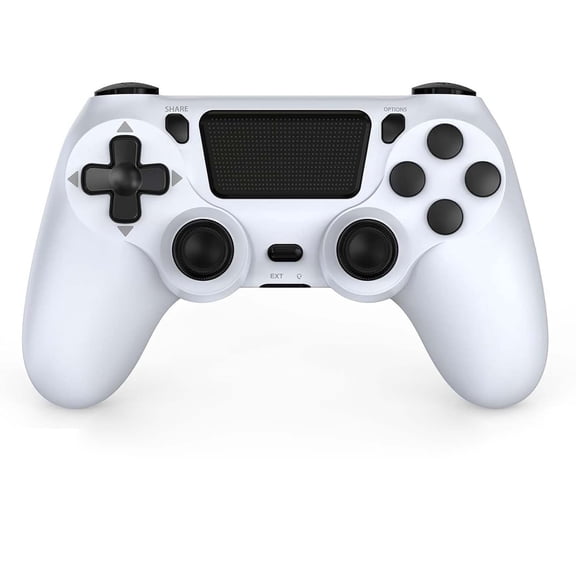 Wireless Controller for P4, Gaming Controller Compatible with P4/Slim/Pro/PC Support Dual Motors & 6-Axis Motion Control - White