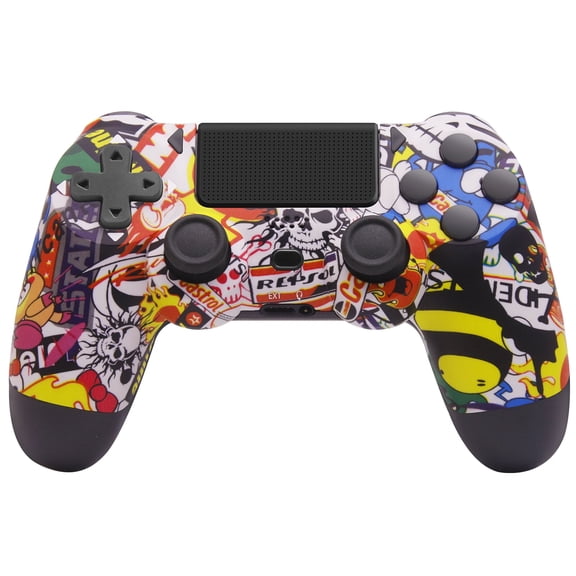 Wireless Controller for P4, Gaming Controller Compatible with P4/Slim/Pro/PC Support Dual Motors & 6-Axis Motion Control