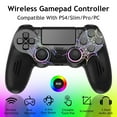 thumbnail image 1 of Wireless Controller for P4 with RGB Lighting, Remote Game Joystick Compatible with P-4/P-4 Slim/P-4 Pro/PC, Black, 1 of 8