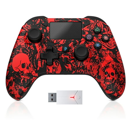 Wireless Controller for P5 with Adapter Compatible with P-5 - P4 Controller with Dual Vibration, Six-Axis Sensor, for P4/P4 Pro/P4 Slim/PC
