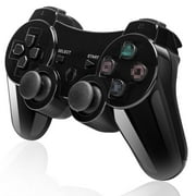 Wireless Controller for PS 3, Gamepad Joystick for PS3 with USB Charger Cable Cord, Black