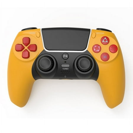 Wireless Controller for PS4, FAV Game Controller w/ Turbo Dual Vibration Motion Sensor, Yellow