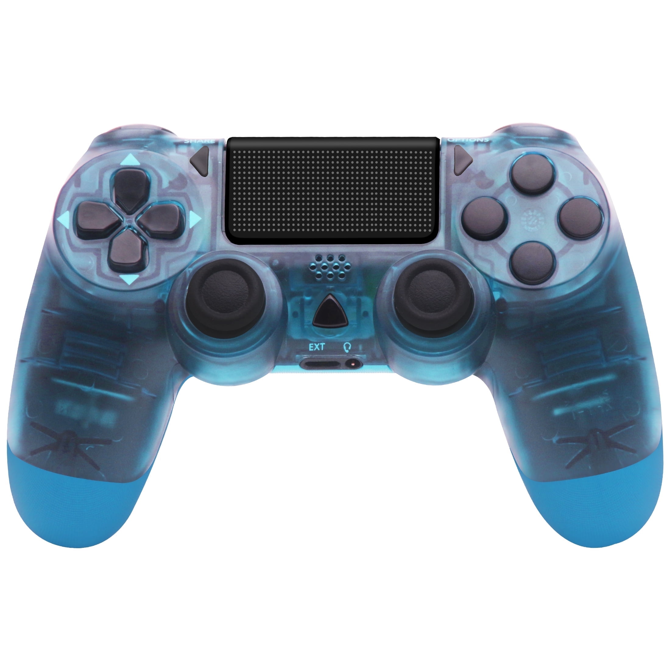 Wireless Controller for P4 Remote Game Joystick Compatible with P 4 P 4 Slim P 4 Pro PC Blue Crystal