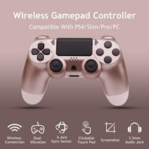 Wireless Controller for PS4, Remote Game Joystick Compatible with Playstation 4/PS4 Slim/PS4 Pro/PC, Rose Gold