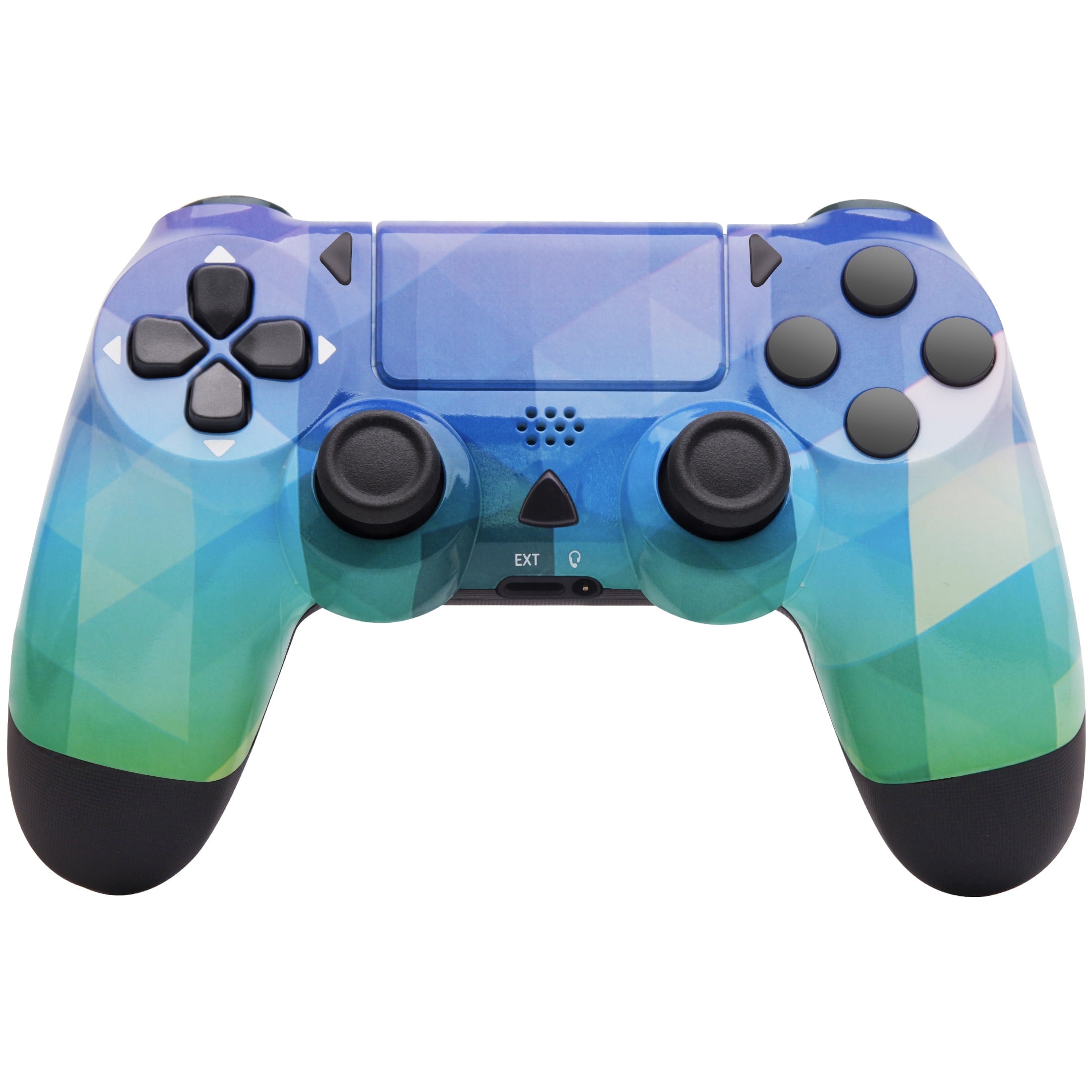 Wireless Controller for P4 Remote Gamepad Compatible with P 4 P 4 Slim P 4 Pro Windows PC Blue and Green Square