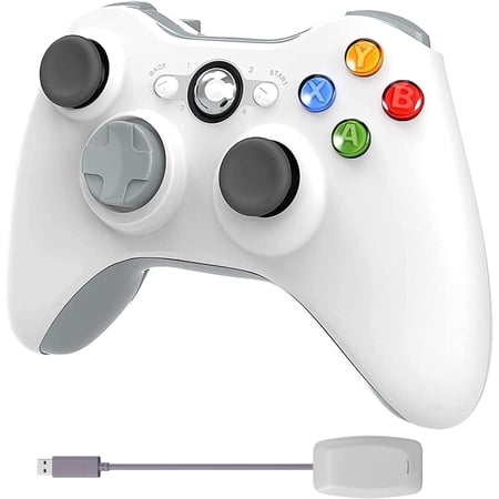 Wireless Controller for Xbox 360 with Receiver, 2.4GHZ Gamepad Joystick Controller Remote for Xbox 360 Console and PC Windows 7/8/10