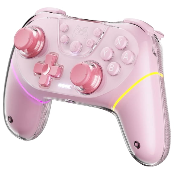 Wireless Controllers for Switch Controller for Switch/Lite/OLED/Switch 2/Windows PC/Tesla with Programmable/Vibration/Dual Turbo Funtion Controller for Switch Pro Gamepad (Switch pink)