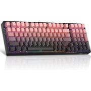 Wireless Creamy Keyboard, 96% Gasket Hot Swappable Mechanical Keyboard, 2.4G/USB-C/BT5.0 RGB Backlit Gaming Keyboard for Win/Mac/PC, 8000mAh Battery, Side Printed PBT Keycaps, Pink