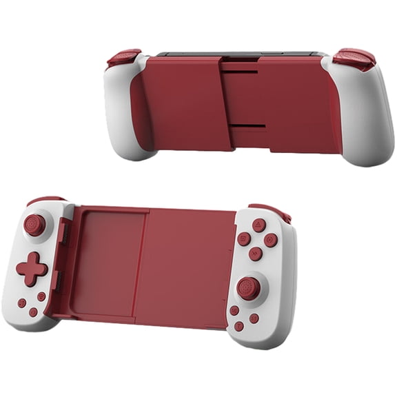 D6 Wireless Stretchable Gaming Controller for Mobile Phone with Hall Effect Joysticks, Six-Axis Motion Control and Vibration-White Red