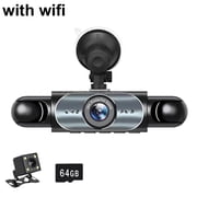 Wireless Dash Cam Front and Rear, Full View Car Dashcam System, Car Camera 360, 1080p, Four-Channel HD Simultaneous Recording, Extended Loop Storage