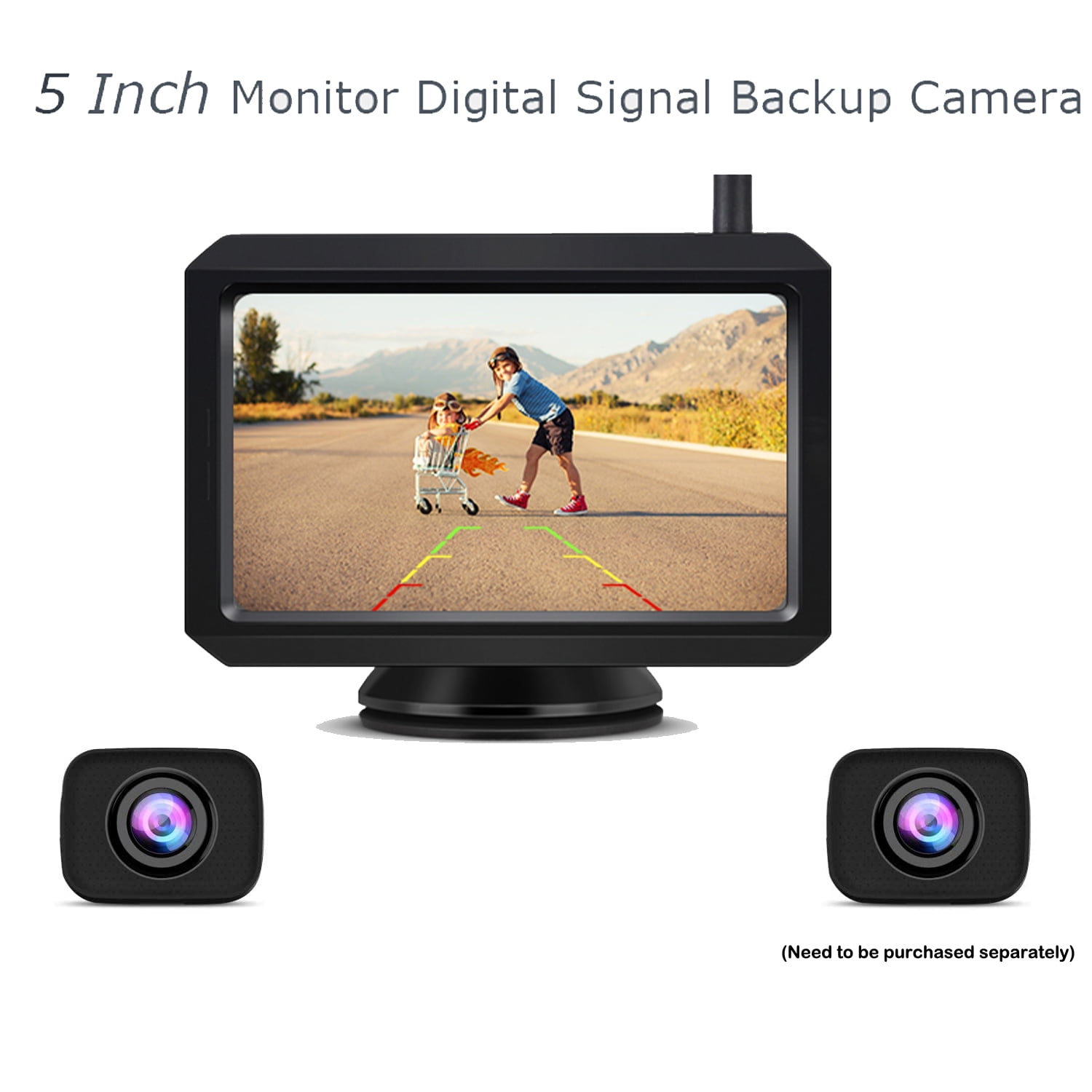 Wireless Digital BackUp Camera Kit, Dual Camera Channels Trailer