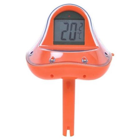 Wireless Digital Floating Swimming Pool Thermometer with Receiver Station, Orange