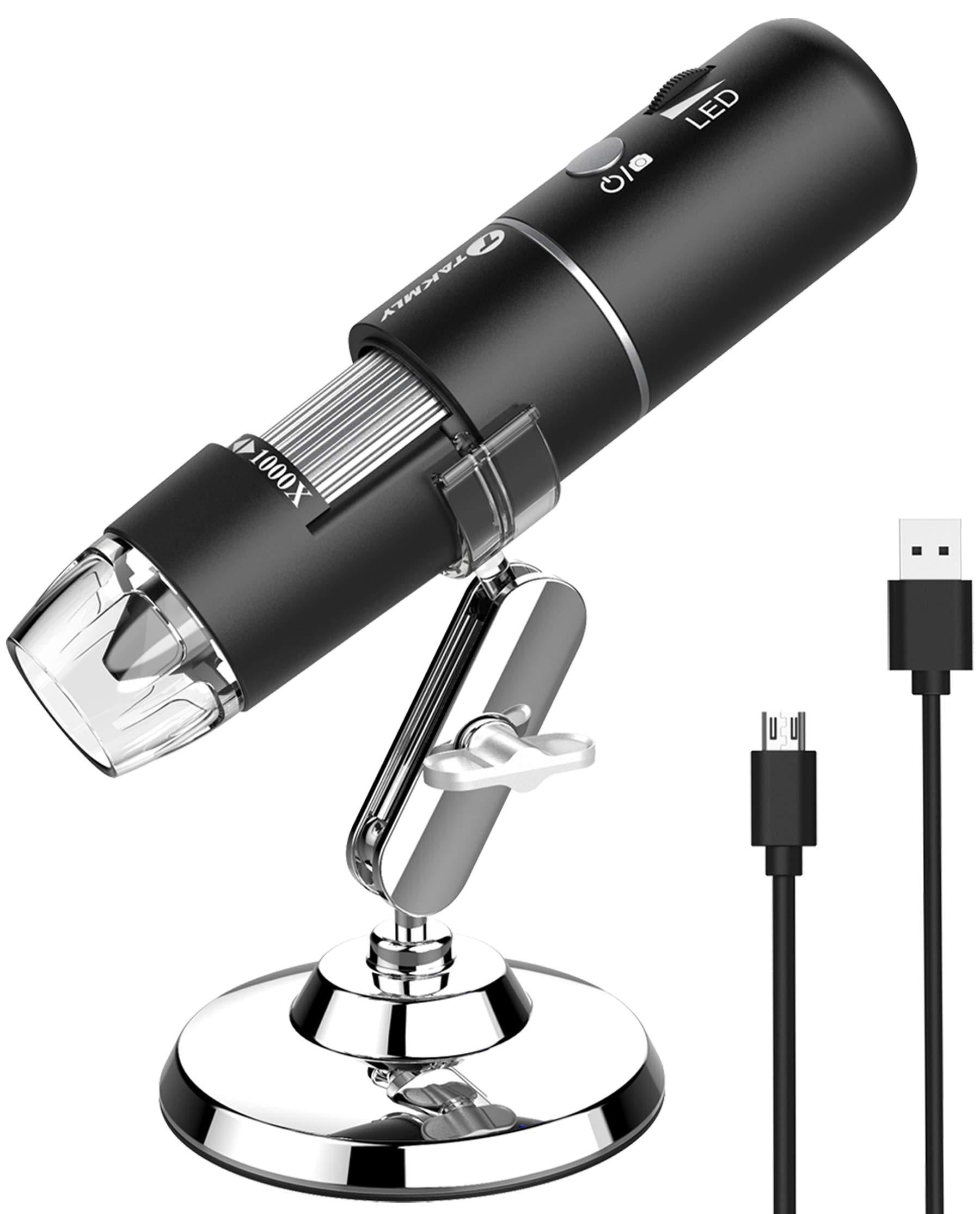 VEVOR Microscope Numérique USB Wifi Portable Endoscope de Grossissement  50X-1000X Fonctions Photo & Vidéo Connecté au PC Téléphone Portable  Compatible avec IOS 8,0/Android 4,0 Observation Extérieur