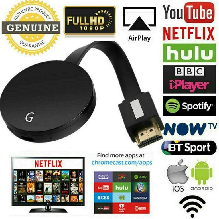 Wireless Display Adapter Dongle Wireless Streaming Cast Adapter DLNA Airplay  MiraCast Display Adapter AV Adapter for Phones Tablet PC (Black) 