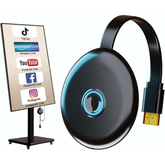 Wireless Display Adapter Designed for Multimedia Live Streaming Broadcast with Landscape/Portrait Screen Display Perfect for TikTok,YouTube, Live