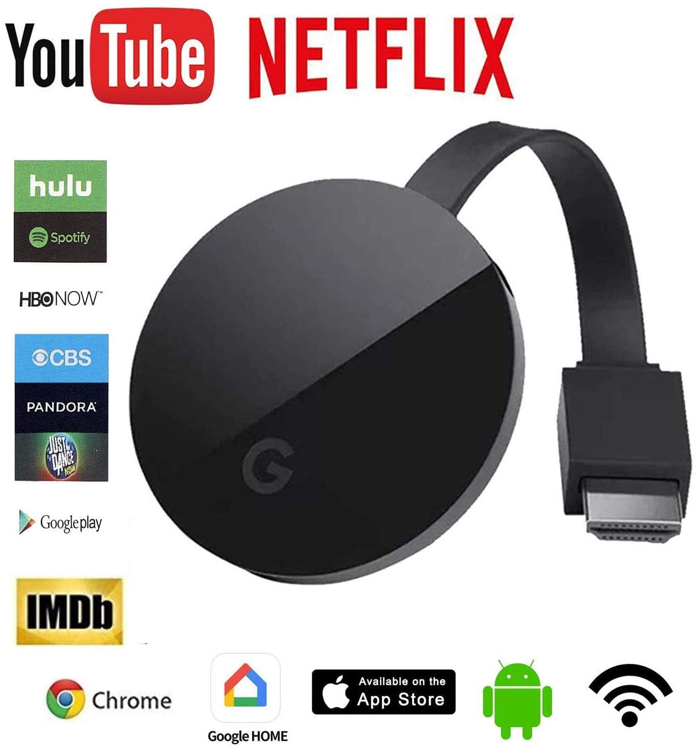 Wireless Display Dongle Adapter, 4K HDMI Wireless Adapter MiraScreen Dongle Streaming Media Player Screen Mirroring from Small to Big Screen, Support Miracast Airplay DLNA TV Monitor Projector