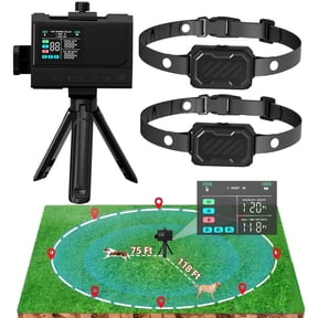 3-in-1 Wireless Dog Fence System, Radar Electric Fence with Real-Time Precise Distance Display, Adjustable Warning Strength & 10-120Ft Boundary Range for 2 Dogs