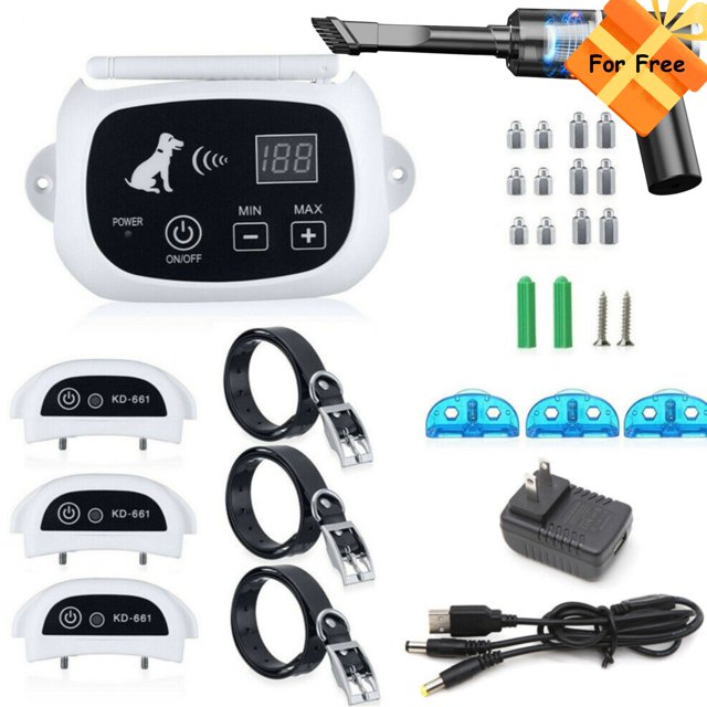 Wireless Dog Fence for 3 Dogs, WireFree Electric Dog Fencing System