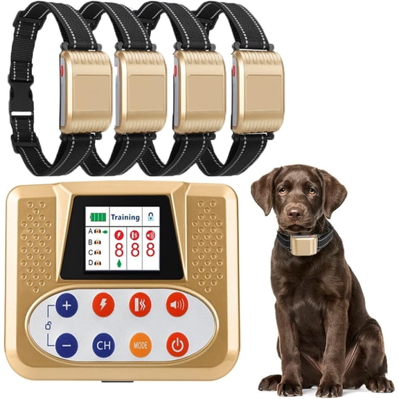 Wireless Dog Fence, Electric Dog Fence & Remote Training Collar, Vibration & Shock, IP65 Waterproof Collar for Large and Medium Dogs with 3 Training Modes, Dog Container Boundary System,for4dogs
